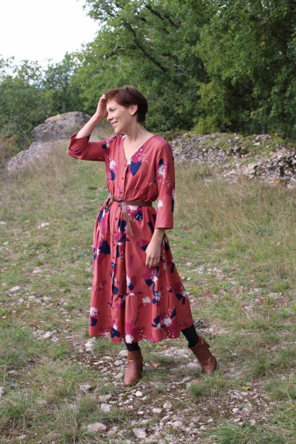 viscose popeline anemona terracotta eglantine et zoe