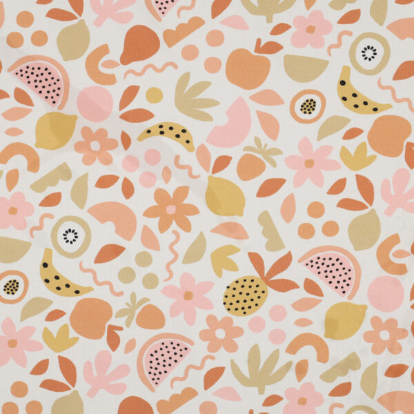 Poppy Fabrics Fine Poplin Fruit Off white