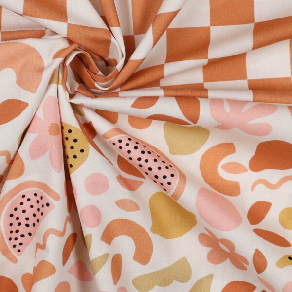 POPPY FABRICS - FINE POPLIN FRUIT - OFF WHITE
