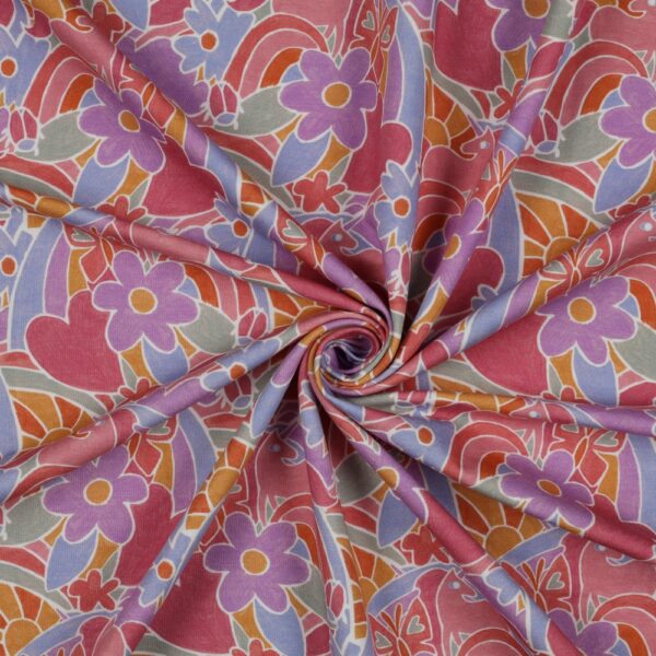 POPPY FABRICS - FRENCH TERRY - DIGITAL RAINBOWS - MULTI COLORS