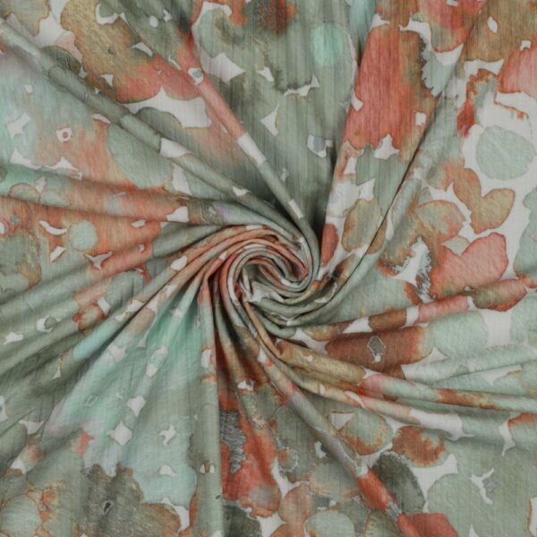 POPPY FABRICS - RIB JERSEY - DIGITAL FLOWERS - MINT
