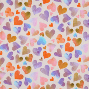 Poppy Fabrics French Terry Digital hearts