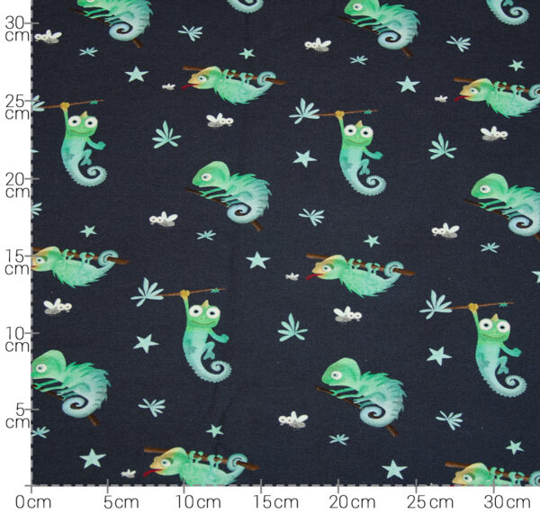 HILCO TEXTILES - JERSEY - CARLO CAMELEON - DARK BLUE