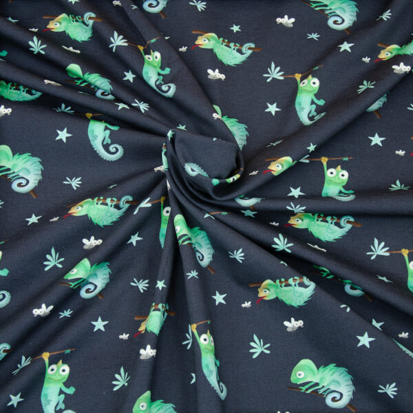 HILCO TEXTILES - JERSEY - CARLO CAMELEON - DARK BLUE