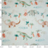 HILCO TEXTILES - JERSEY - DINO FRIENDS - TURQUOISE/BROWN/ECRU